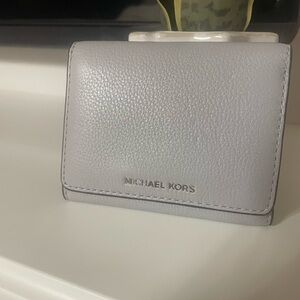 Michael Kors Light Gray Leather Wallet